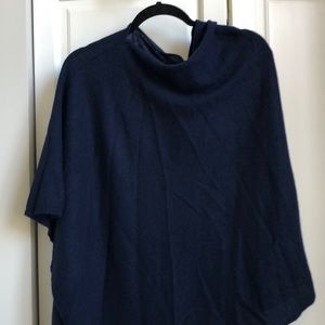 NWT Charter Club dark blue cashmere poncho